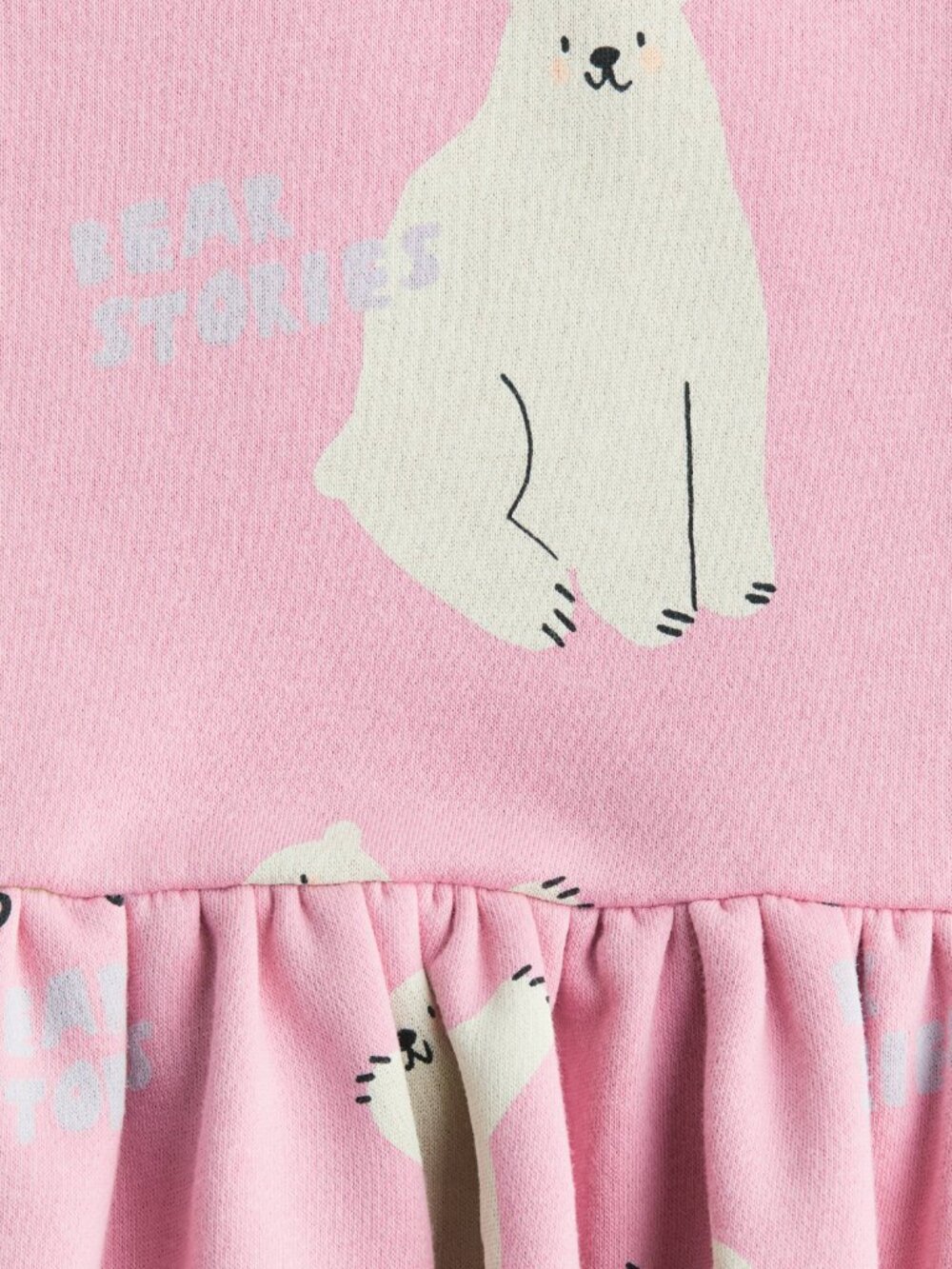 H&M Pink Polar Bear Sweatshirt Dress Girls Size 6X/7